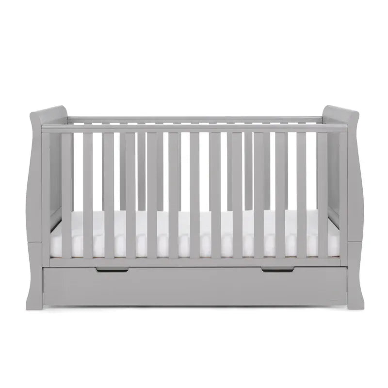 Obaby Stamford Classic Sleigh Cot Bed - Warm Grey