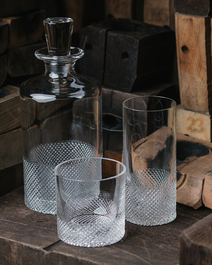 Richard Brendon Diamond Cut Crystal Highball Glass