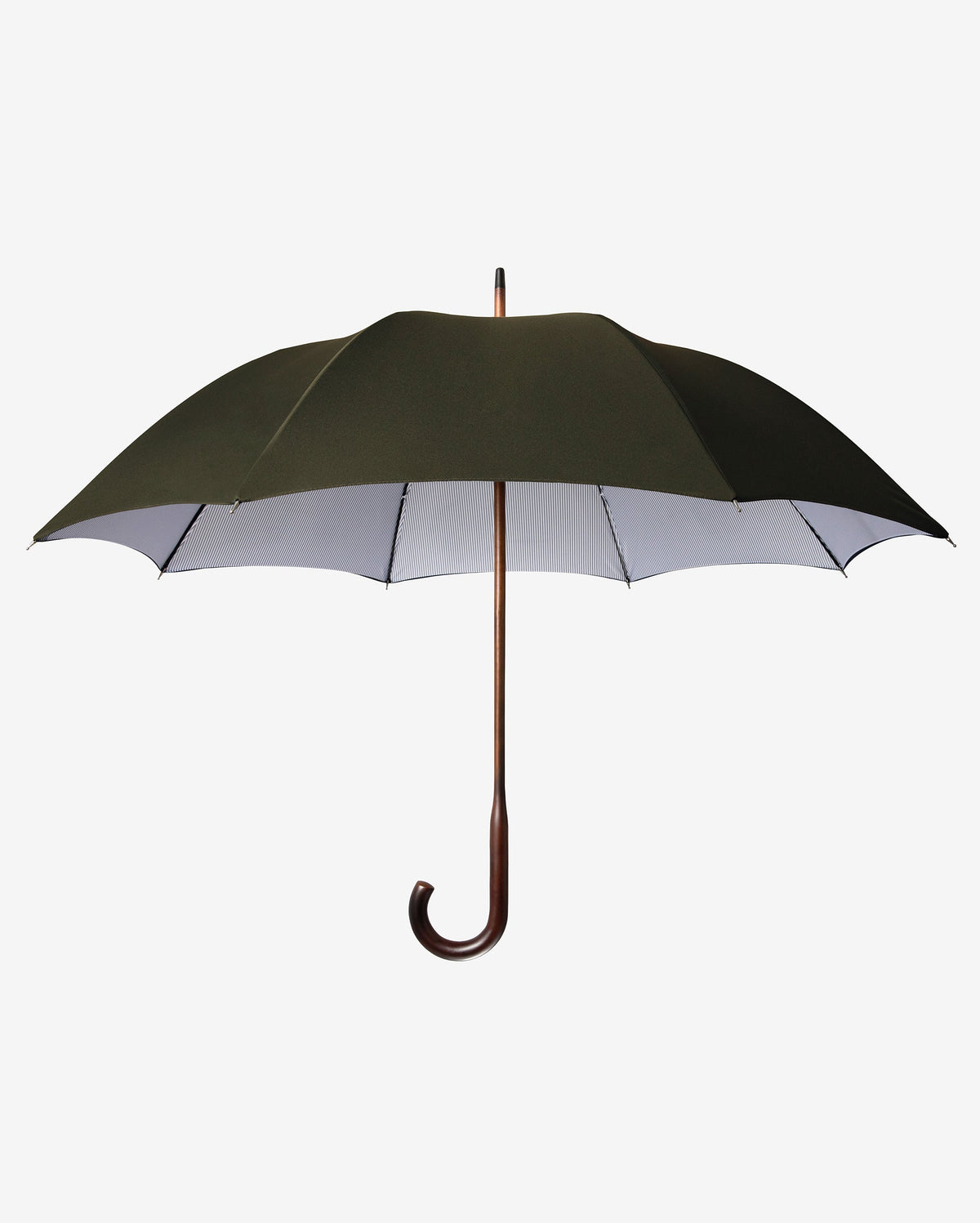 London Undercover Olive Oxford Stripe Classic Umbrella