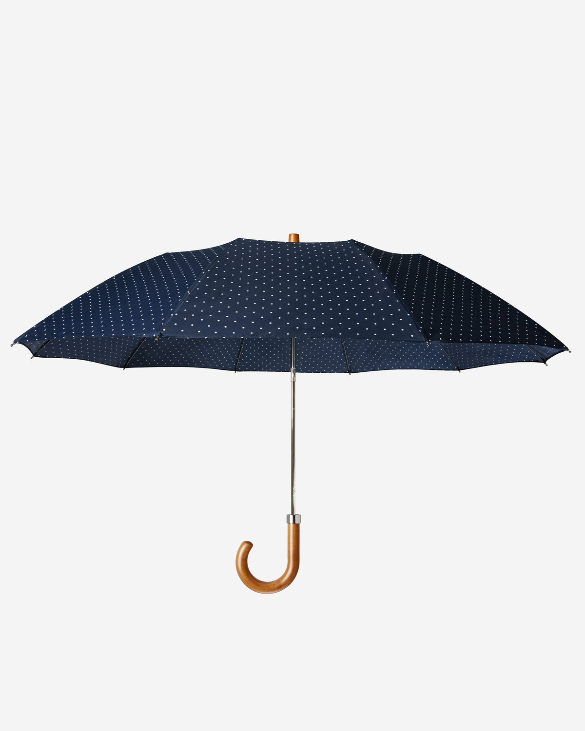 London Undercover Navy Polka Dot Maple Telescopic Umbrella