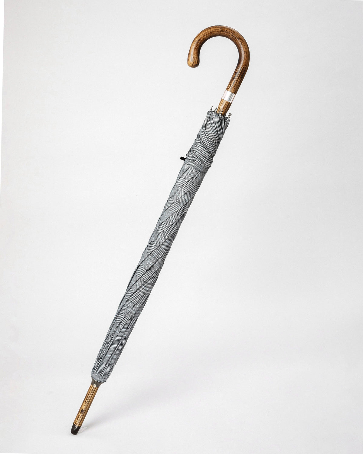 London Undercover Prince of Wales Check Oak Solid Stick Umbrella
