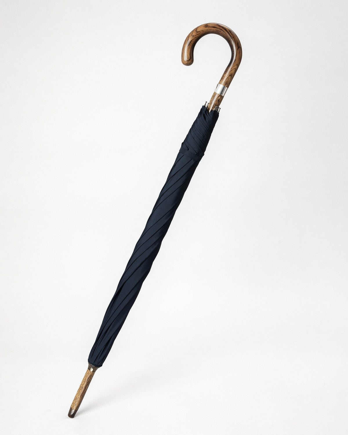 London Undercover Navy Oak Solid Stick Umbrella