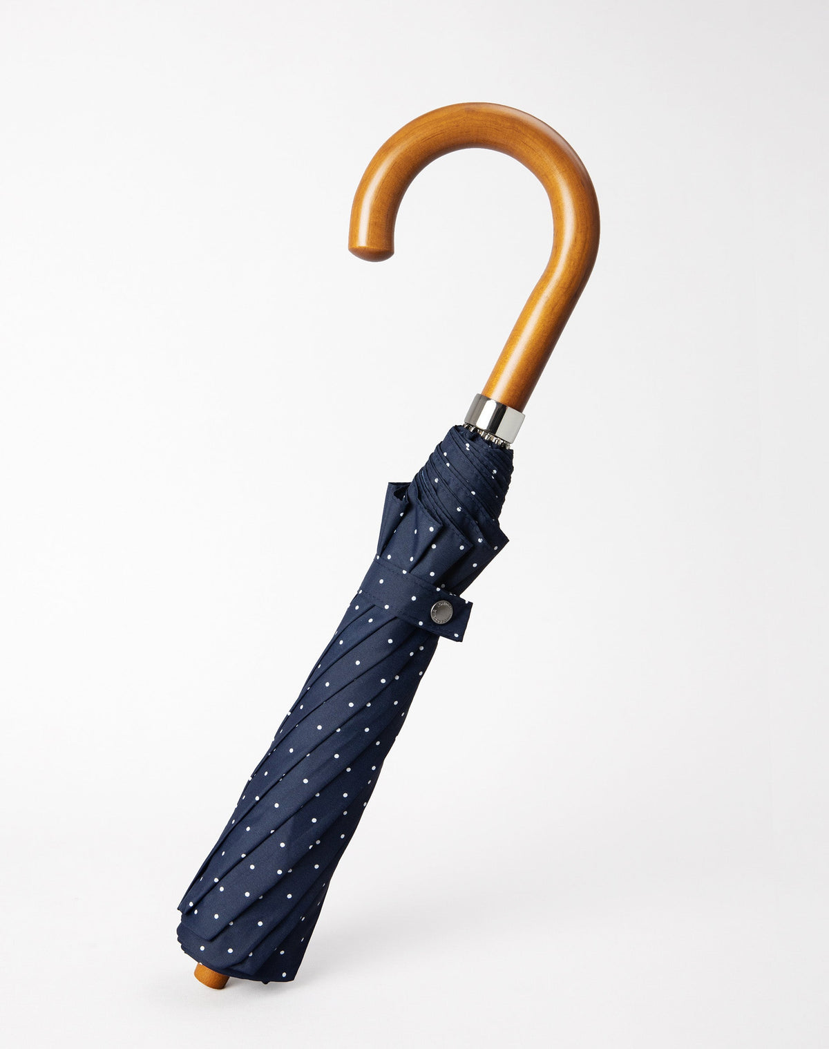 London Undercover Navy Polka Dot Maple Telescopic Umbrella