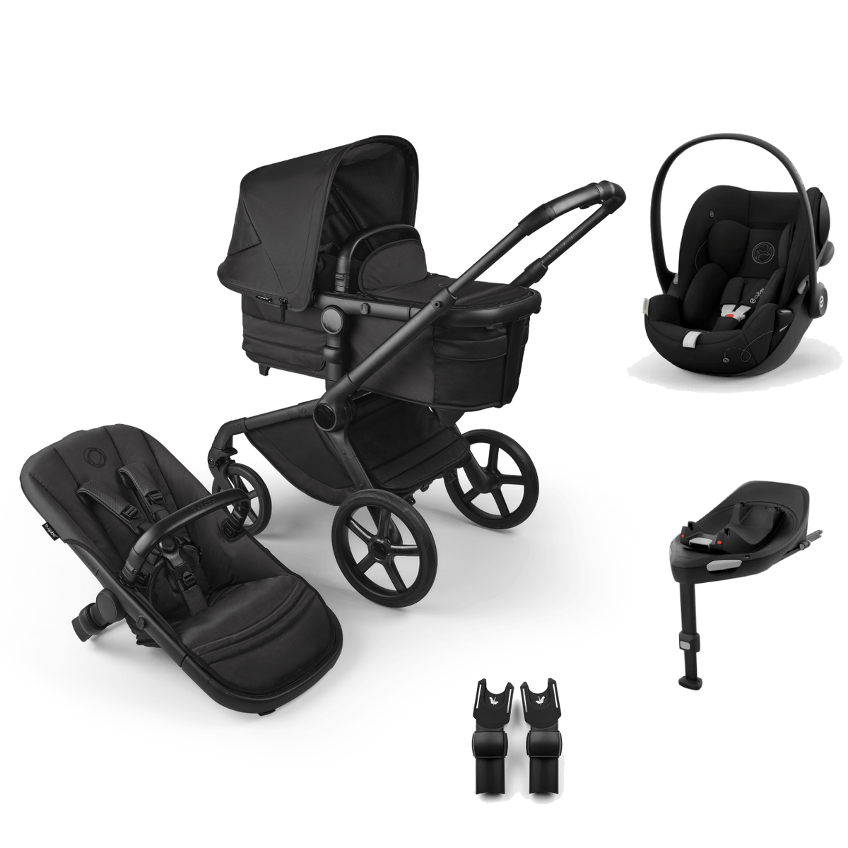 Bugaboo Fox 5 (Cloud G) Travel System, Noir Limited Edition - Black Moonlight