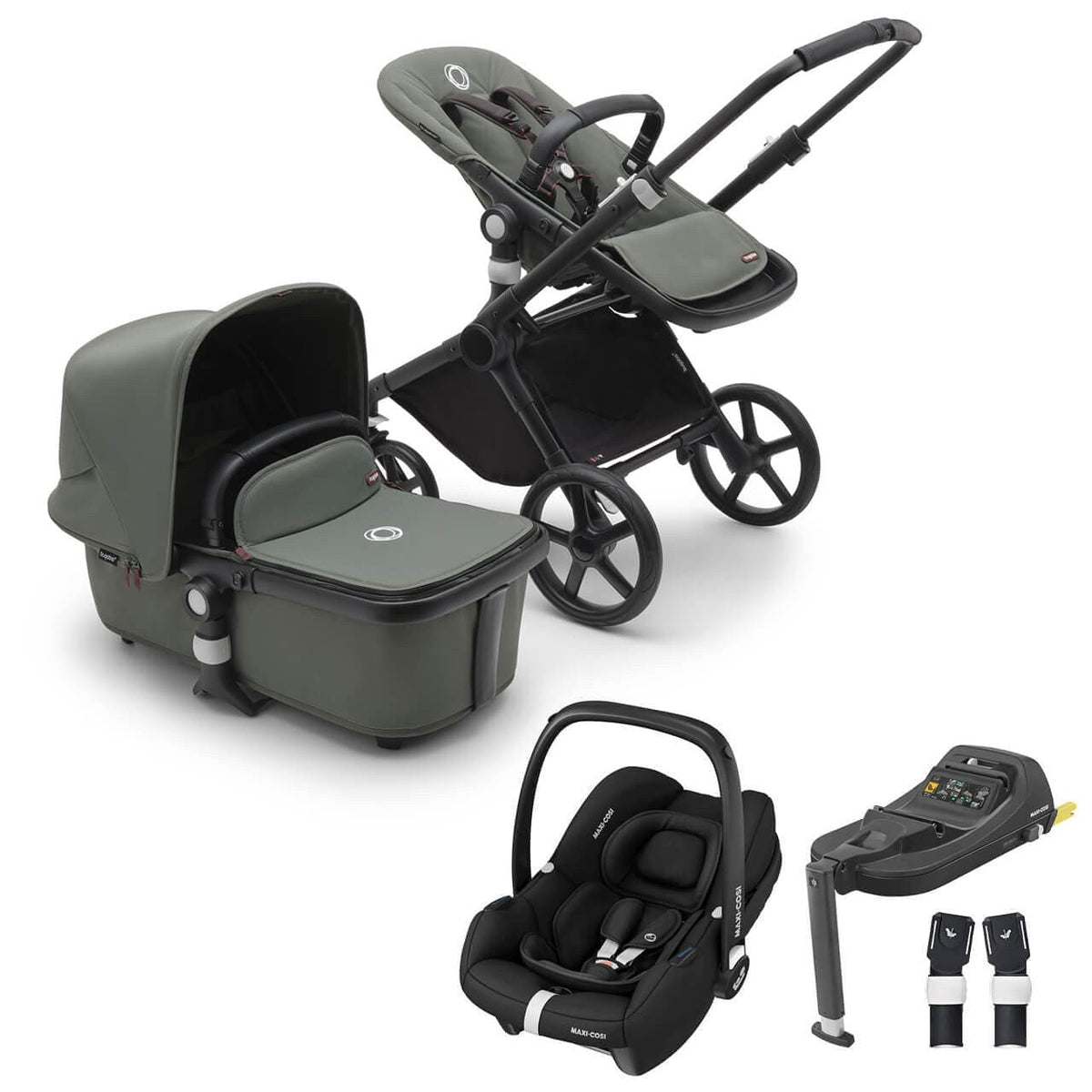 Bugaboo Fox Cub Cabriofix i-Size Travel System - Black/Forest Green