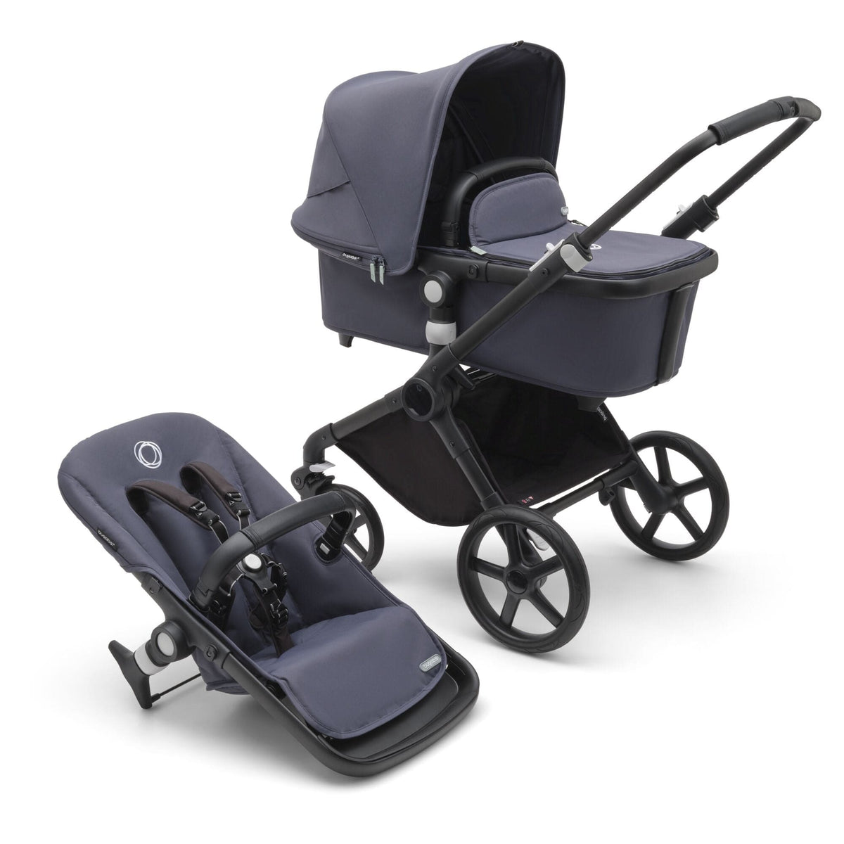 Bugaboo Fox Cub Cloud T Travel System - Black/Stormy Blue