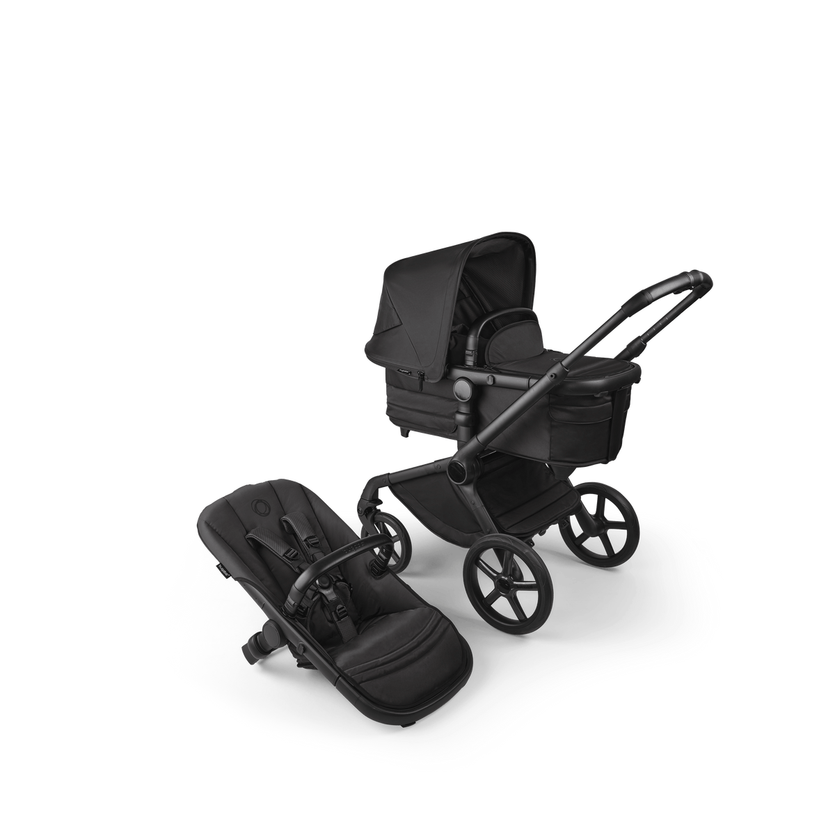 Bugaboo Fox 5 (Pebble Slide PRO) Travel System - Noir Limited Edition, Black Moonlight