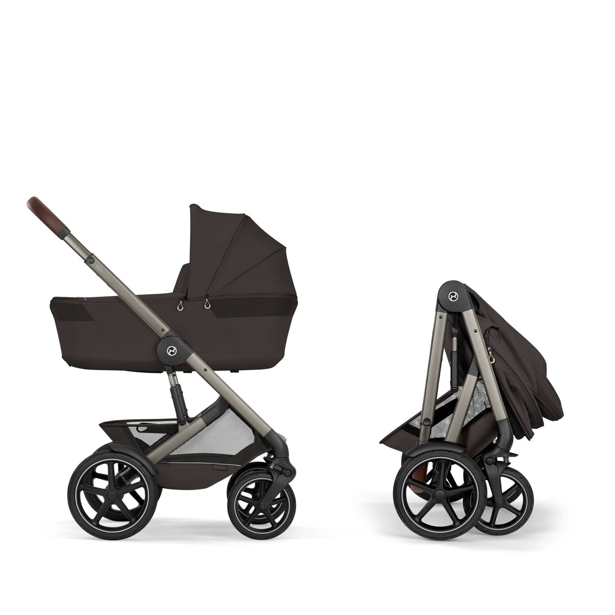 Cybex Talos S Lux & Fold Carrycot Accessory Bundle - Taupe/Chocolate Brown (2026)