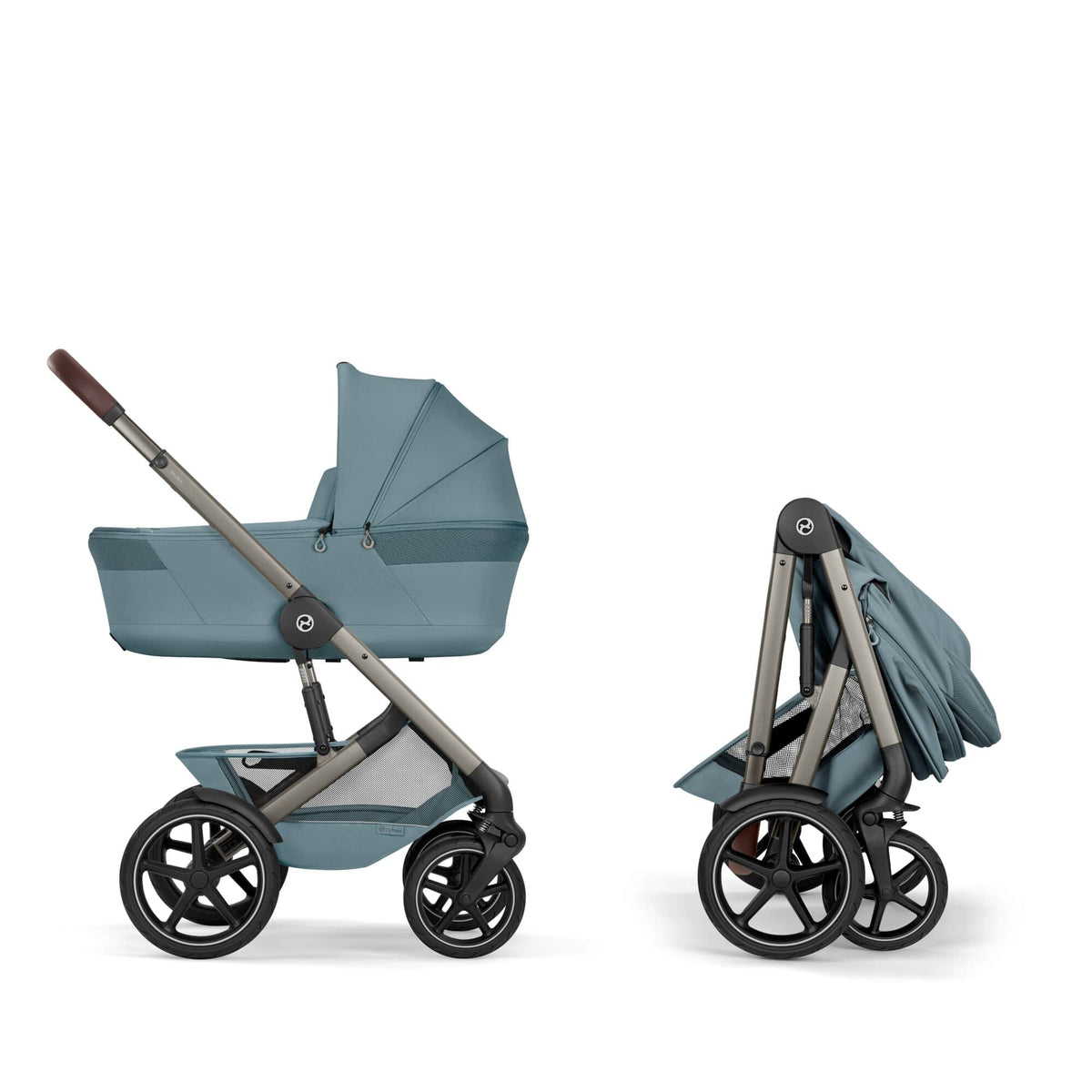 Cybex Talos S Lux & Fold Carrycot Accessory Bundle - Taupe/Stormy Blue (2026)