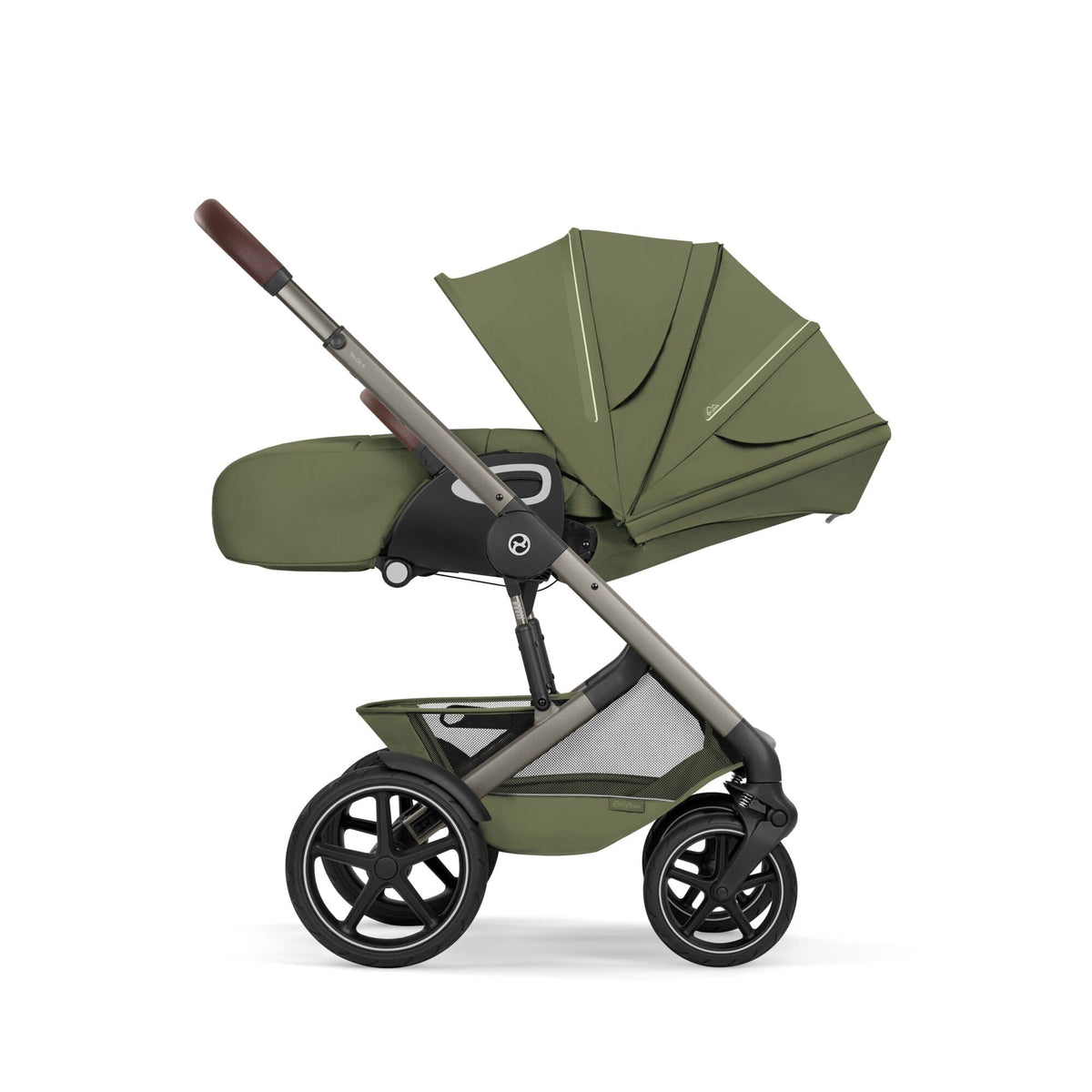 Cybex Talos S Lux with Fold Carrycot - Taupe/Moss Green (2026)