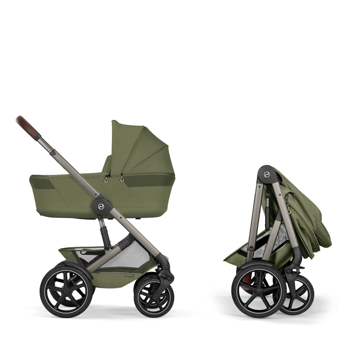Cybex Talos S Lux with Fold Carrycot - Taupe/Moss Green (2026)