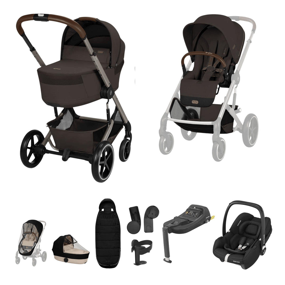 Cybex Balios S Lux (Cabriofix i-Size) Travel System - Chocolate Brown (2026)
