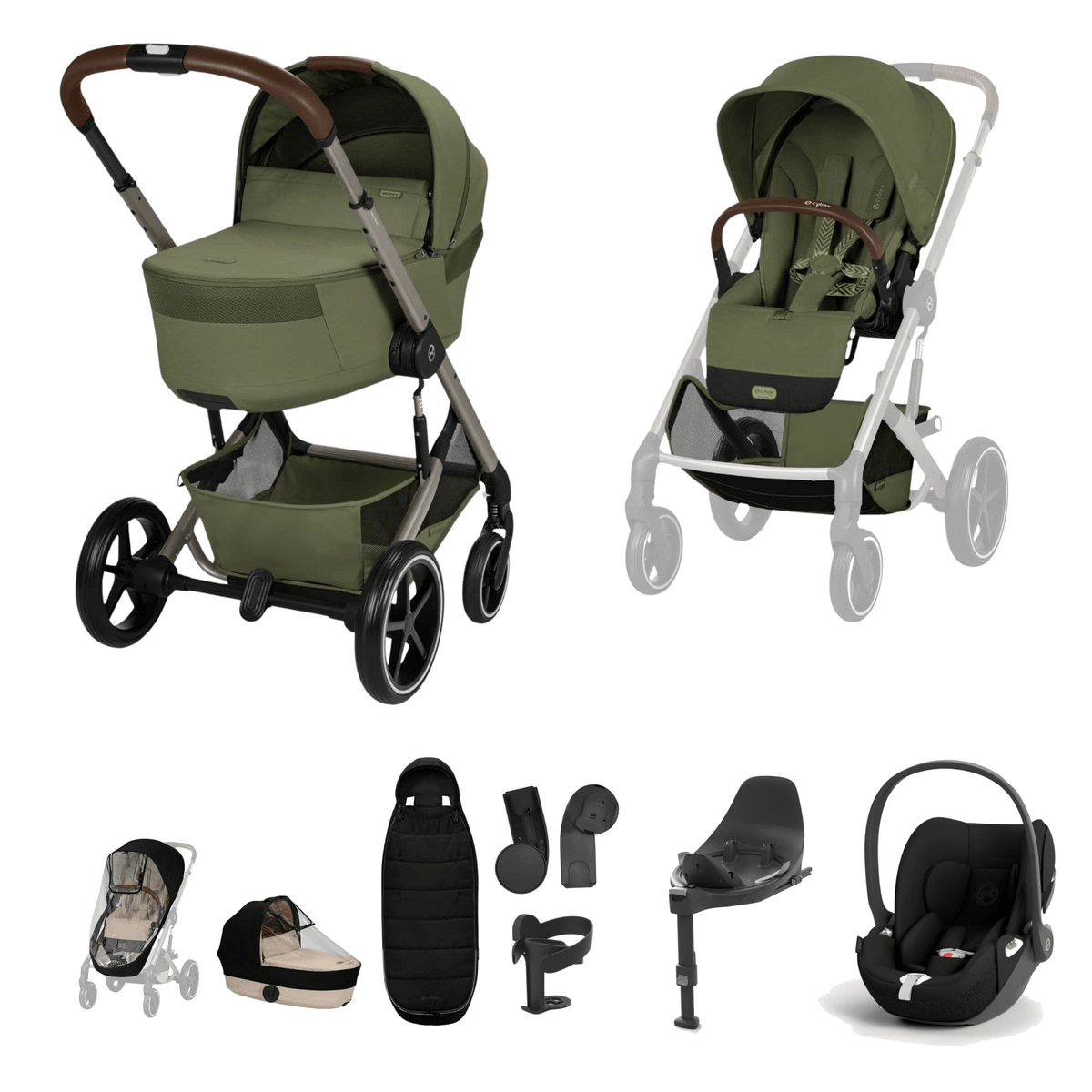 Cybex Balios S Lux (Cloud T) Travel System - Moss Green (2026)