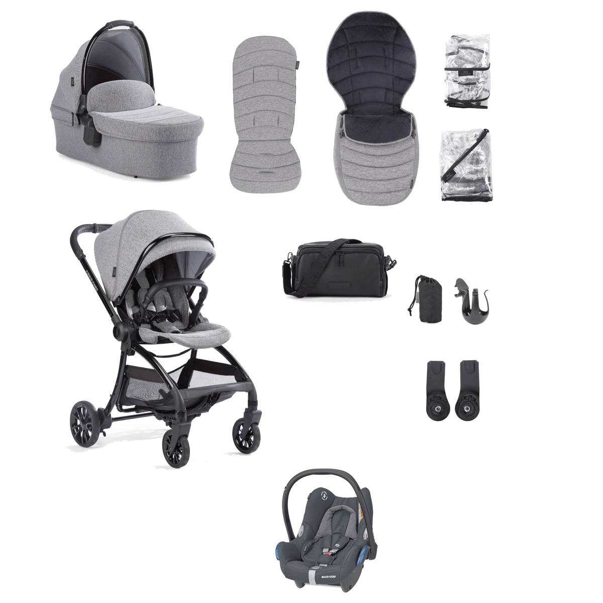 Junior Jones Aylo (Cabriofix) Car Seat Bundle - Grey Marl/Graphite