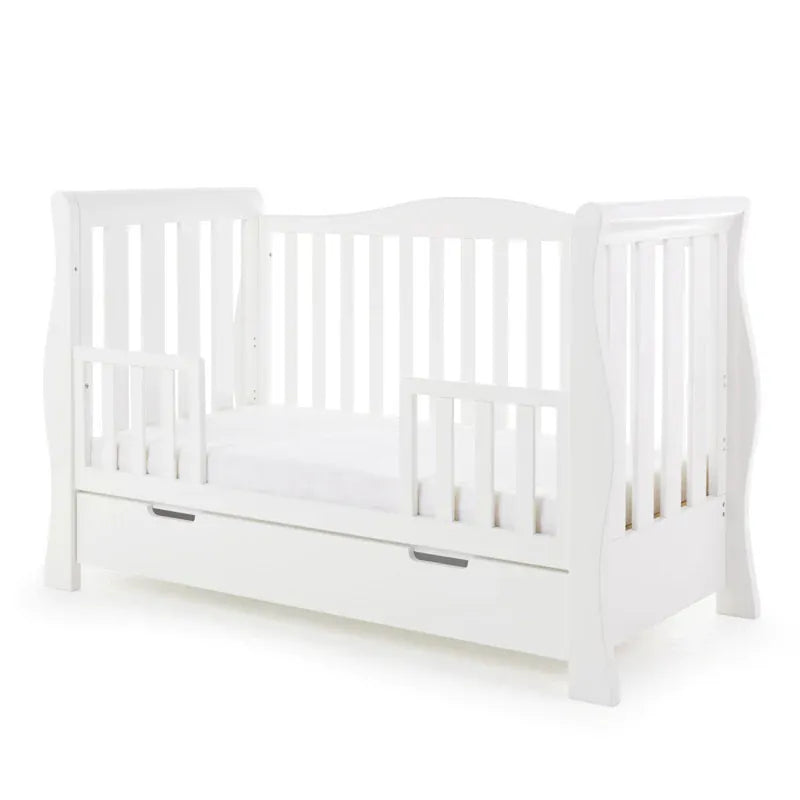 Obaby Stamford Luxe Sleigh Cot Bed - White