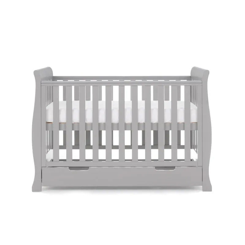 Obaby Stamford Mini Sleigh Cot Bed - Warm Grey