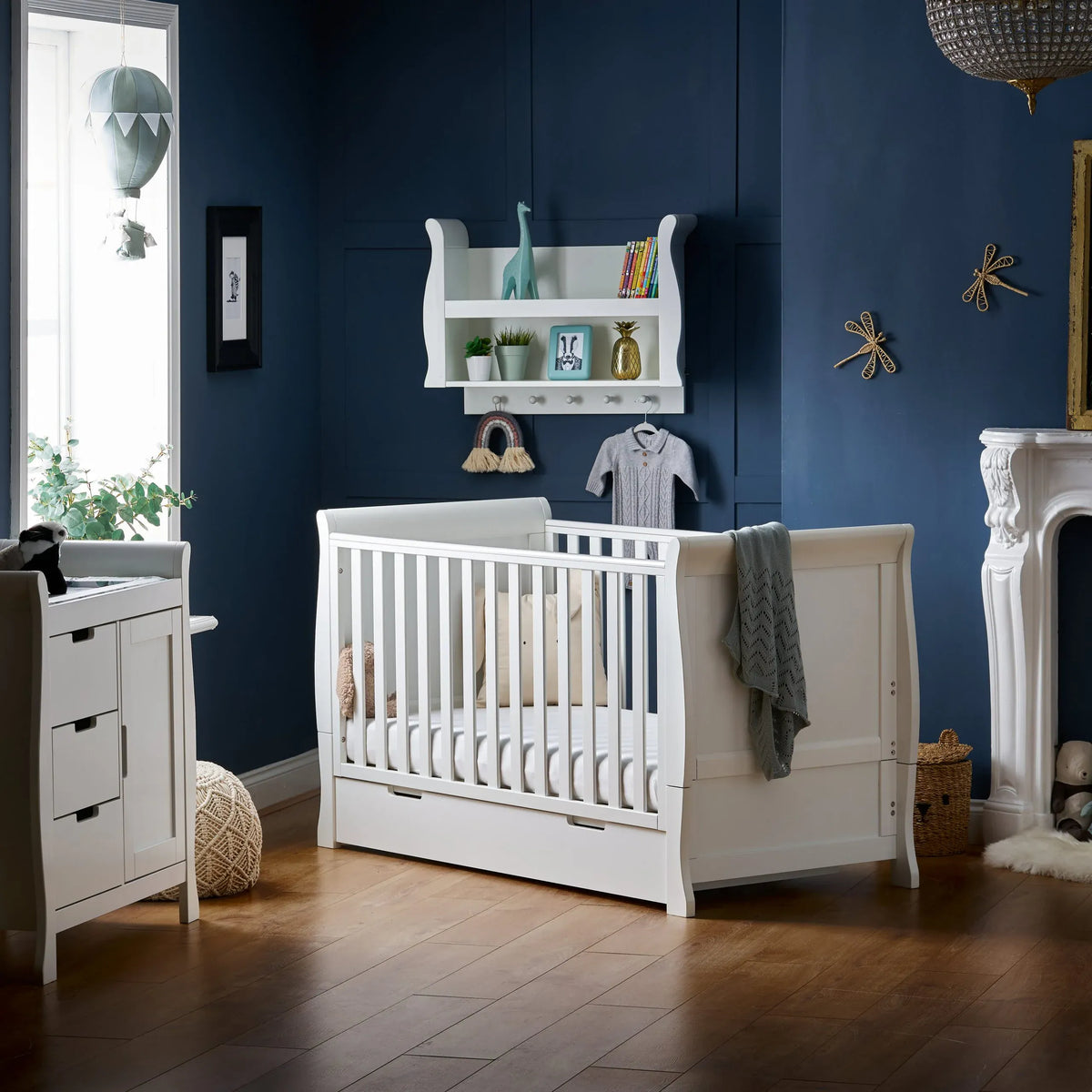 Obaby Stamford Classic Sleigh (2 Piece) Room Set - White