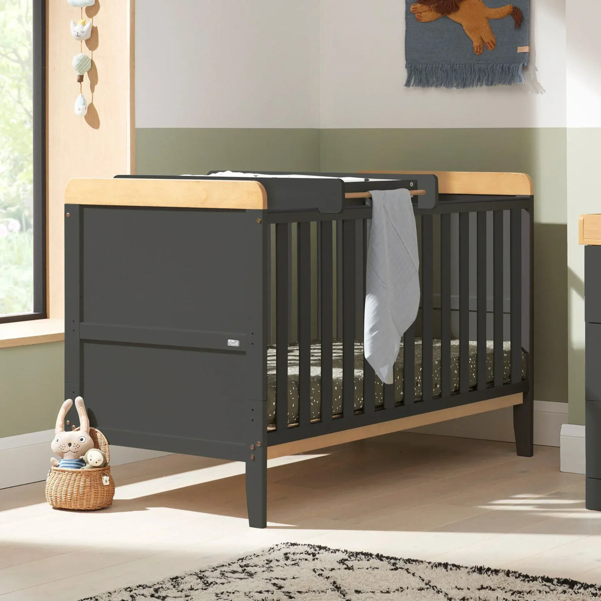 Tutti Bambini Rio 2 Piece Room Set - Honey Oak & Slate Grey
