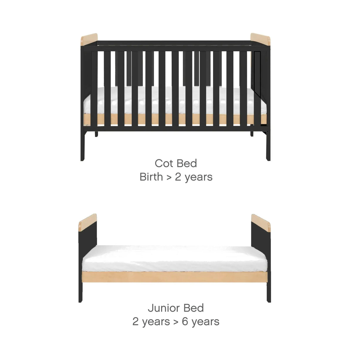 Tutti Bambini Rio 2 Piece Room Set - Honey Oak & Slate Grey